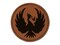 Fire Phoenix Bird Rising Round Iron-On Engraved Faux Leather Patch Applique - 2.5"